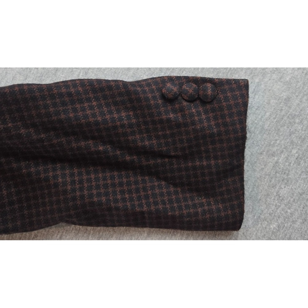 Vintage Burberry Jacket Womens 42 / US 8 Wool Cashmere Checkered 4 Button 80's - Picture 5 of 14